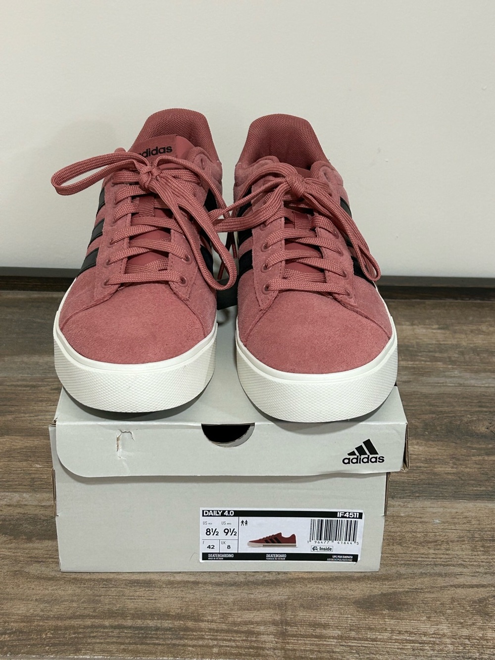 Adidas Daily Magenta Black White Sneakers Men's Size 8.5, Women’s 9.5 No Tag